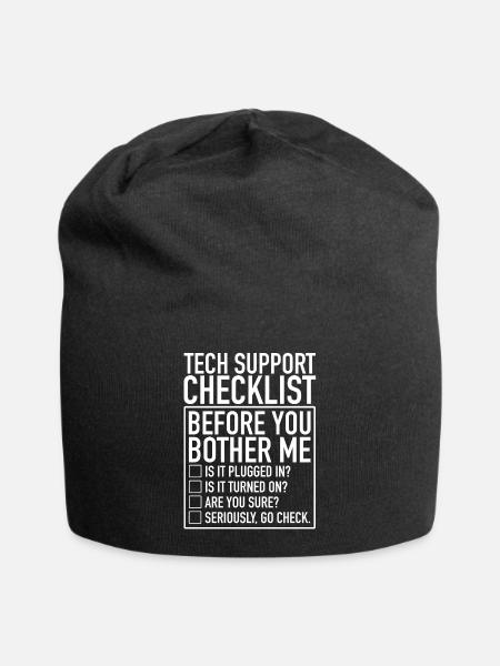 Tech Support Checklist Before You Bother Me IT - Jersey-Beanie - Schwarz