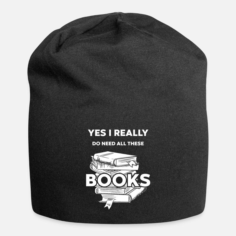 Bücher Bücherwurm Nerd Geschenk - Jersey-Beanie - Schwarz
