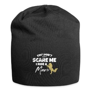Mare Pferd Pferde Ponys Geschenk Geschenkidee - Jersey-Beanie - Schwarz - Vorne