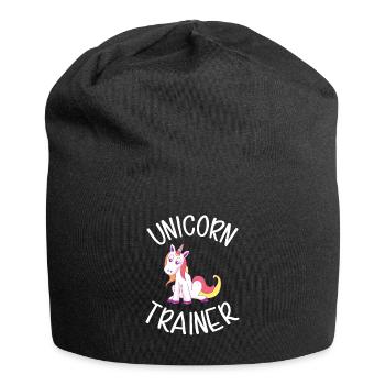 Cadeau d'entraîneur magique drôle de cheval de licorne - Bonnet en jersey - noir - Devant