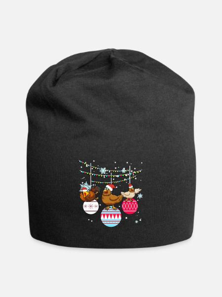 Poulet Poulets Poulet Poulet Cadeau De Noël - Bonnet en jersey - noir
