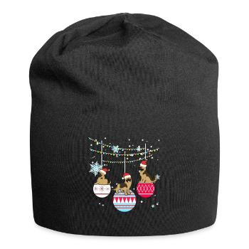 Cadeau de Noël de chien de berger allemand - Bonnet en jersey - noir - Devant