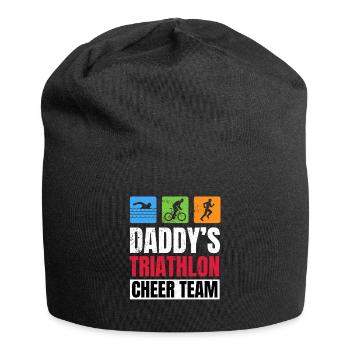 Daddys Triathlon-Anhänger Family Cheer - Jersey-Beanie - Schwarz - Vorne