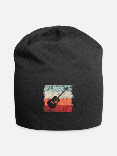 E-Gitarre Gitarre Vintage Geschenk Geschenkidee - Jersey-Beanie - Schwarz