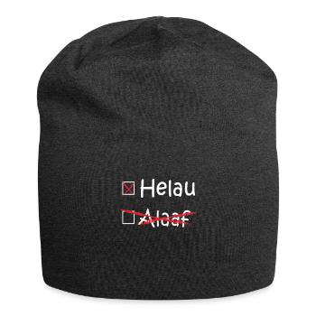 Helau, Alaaf, Düsseldorf, Cologne, carnaval (blanc) - Bonnet en jersey - charbon - Devant