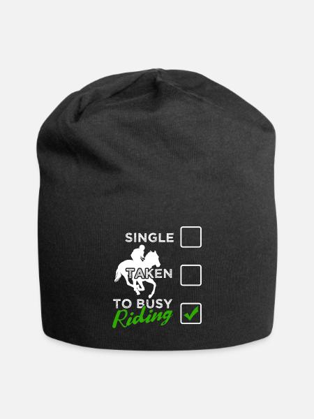 Funny Horse Riding Quotes | To Busy - Jersey Beanie - black