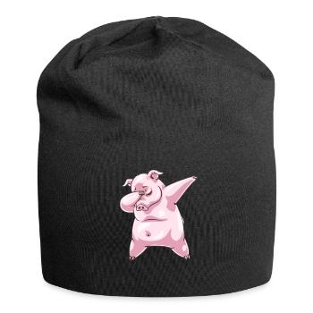 Tupfen Schwein Piggy Dab Dance - Jersey-Beanie - Schwarz - Vorne