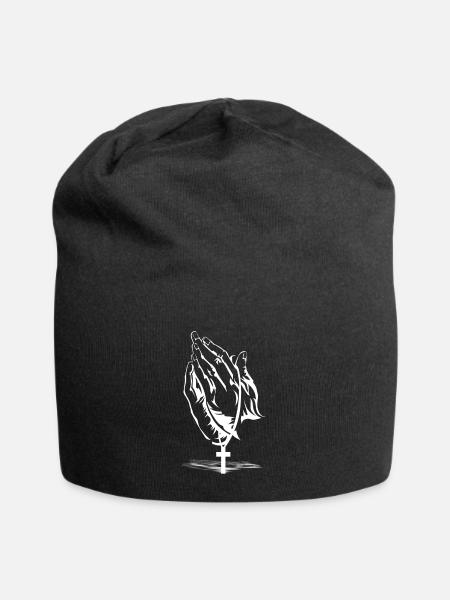 Betende Hände - Praying Hands - Jersey-Beanie - Schwarz