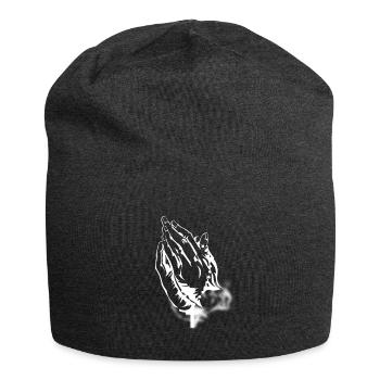 Betende Hände - Praying Hands - Jersey-Beanie - Anthrazit - Vorne