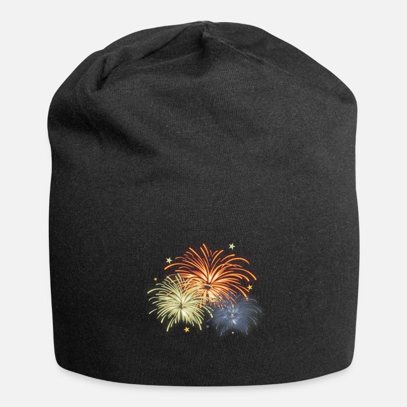 Cadeau de feu d'artifice du Nouvel An - Bonnet en jersey - noir