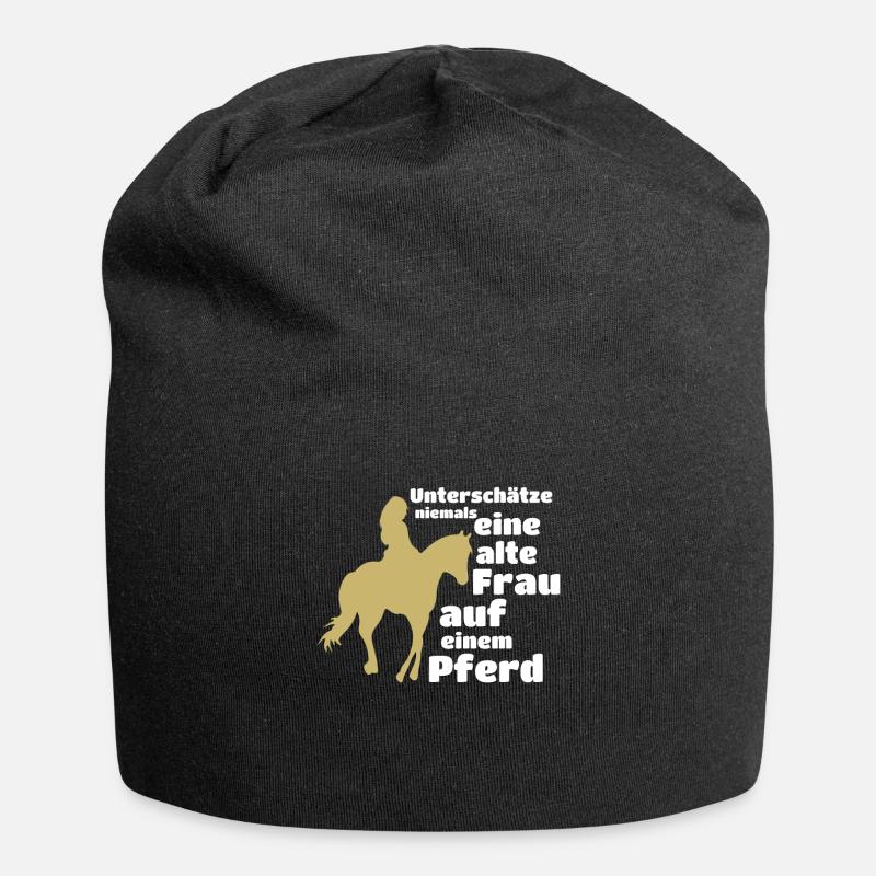 Pferd - Jersey-Beanie - Schwarz