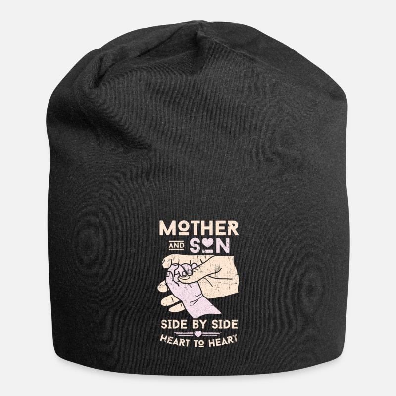 Mother son gift - Jersey Beanie - black