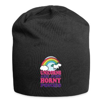 Unicorns are just horny ponies - Jersey-Beanie - Schwarz - Vorne