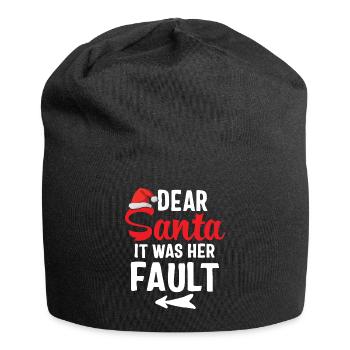 Cher Père Noël c'était sa faute - Bonnet en jersey - noir - Devant