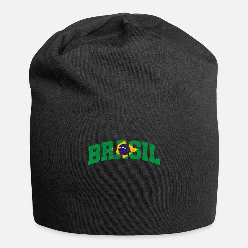 Drapeau du brésil - Bonnet en jersey - noir