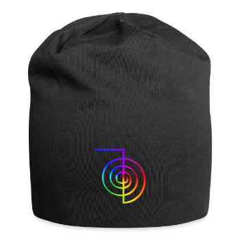 Reiki Symbol Regenbogenfarben Geschenk Energie Chi - Jersey-Beanie - Schwarz - Vorne