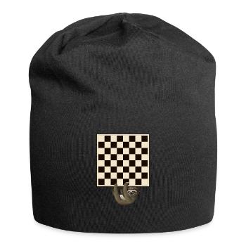 Schachbrett Schachspieler Schachprofi Geschenk - Jersey-Beanie - Schwarz - Vorne