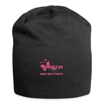 Pink Schmetterling Maedchen - Jersey-Beanie - Schwarz - Vorne