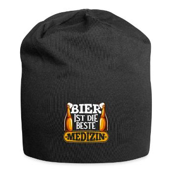 Bier ist die beste Medizin Hopfen Malz und Alkohol - Jersey-Beanie - Schwarz - Vorne