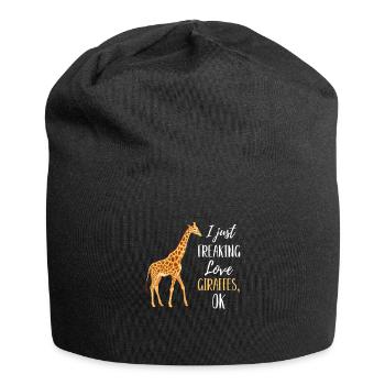 Giraffes lover Giraffe animal lovers love protection - Jersey Beanie - black - Front