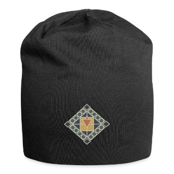 Symbolik Azteken Maya Eingeboren Pyramide Geschenk - Jersey-Beanie - Schwarz - Vorne
