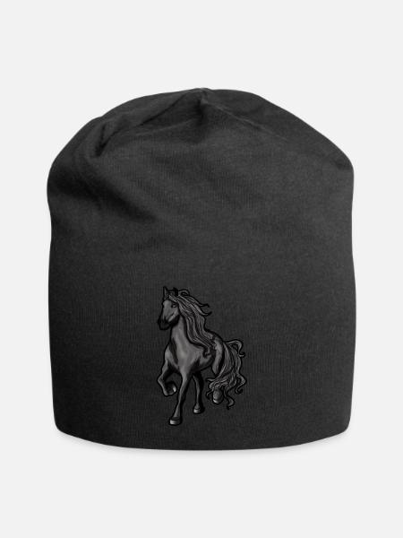 Friesenpferd Friese friesischer Pferd Reiten Pony - Jersey-Beanie - Schwarz
