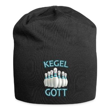 Kegel Shirt · Gott · Bowlen Geschenk - Jersey-Beanie - Schwarz - Vorne