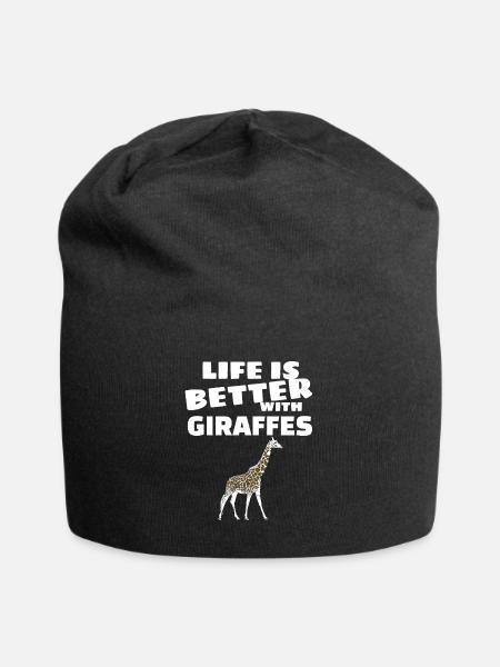 Giraffe - Jersey-Beanie - Schwarz