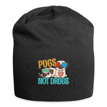 Pugs Not Drugs Pug Pugs Dog Gassi Gift - Jersey Beanie - black - Front
