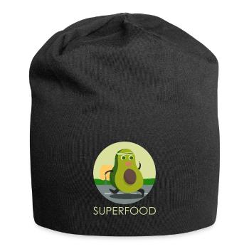 Avocado Superfood Lustig Sport Training Joggen - Jersey-Beanie - Schwarz - Vorne