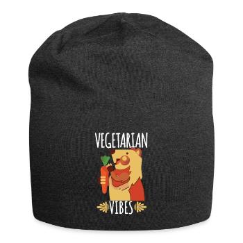 Cute Cartoon Vibrist végétarien ours ou dessins animés - Bonnet en jersey - charbon - Devant