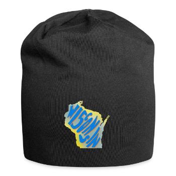 Carte d'état du Wisconsin T-shirts d'état des Etats-Unis - Bonnet en jersey - noir - Devant