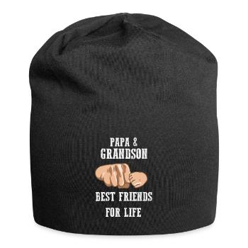 Papa und Enkel Best Friends Opa Großvater - Jersey-Beanie - Schwarz - Vorne