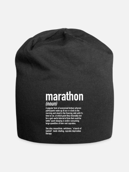 Définition du marathon | Marathoniens, courant - Bonnet en jersey - noir