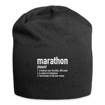 Marathon Definition | Marathonläufer Laufen - Jersey-Beanie - Schwarz - Vorne