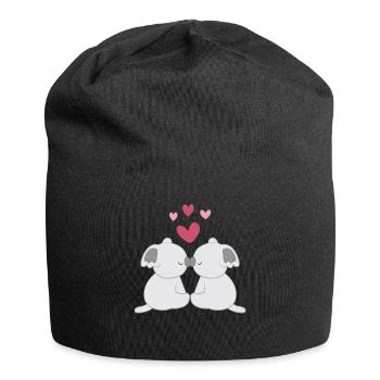 Koala – Koalabär – Koalafan – Valentinstag - Herz - Jersey-Beanie - Schwarz - Vorne