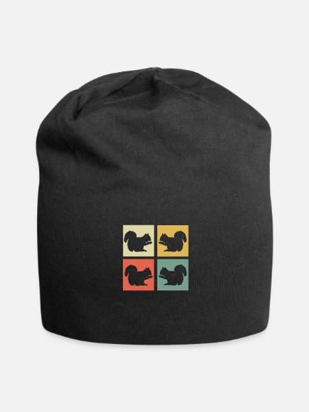 Squirrel - Jersey Beanie - black