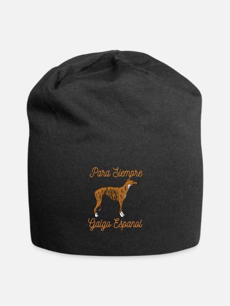Galgo Espanol rescue animal welfare Galgos gift - Jersey Beanie - black