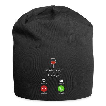 Wein - Jersey-Beanie - Schwarz - Vorne
