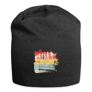 Fußball Evolution Vintage Art Geschenk T-Shirt - Jersey-Beanie - Schwarz - Vorne