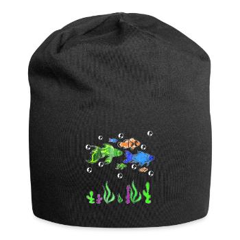 Aquarium Meeresbewohner - Jersey-Beanie - Schwarz - Vorne