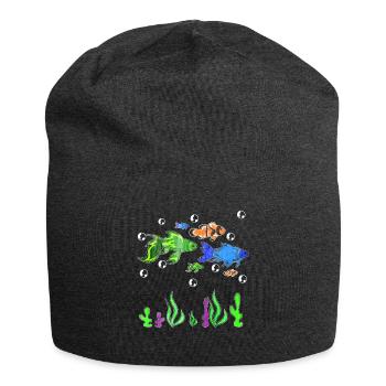 Aquarium sea creatures - Jersey Beanie - charcoal grey - Front
