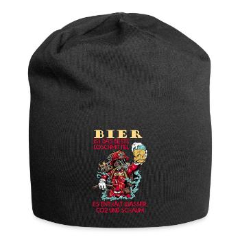 Freiwillige Feuerwehr Feuerwehrmann Bier Geschenk - Jersey-Beanie - Schwarz - Vorne