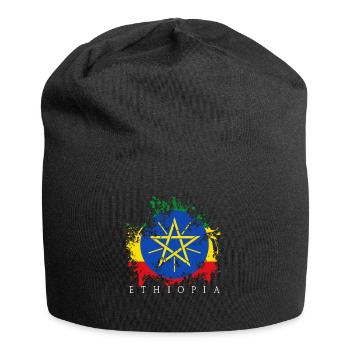 Éthiopie Éthiopie État du pavillon d'Addis-Abeba - Bonnet en jersey - noir - Devant