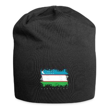 Usbekistan Flagge Fahne Taschkent Staat Asien Volk - Jersey-Beanie - Schwarz - Vorne
