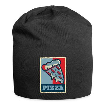 Pizza Salami Margherita Retro Vintage Geschenk - Jersey-Beanie - Schwarz - Vorne