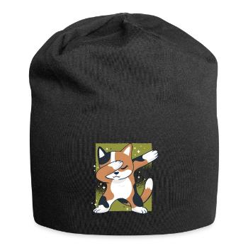 Dab Dabbing Cat Cats Kitten Dancing - Jersey Beanie - black - Front