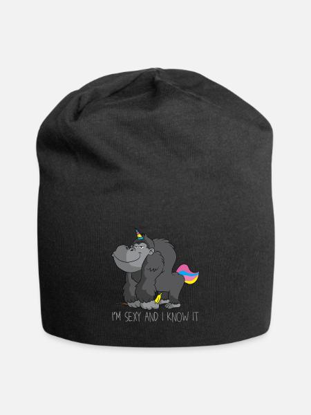 Cadeau de la licorne banane Gorilla - Bonnet en jersey - noir