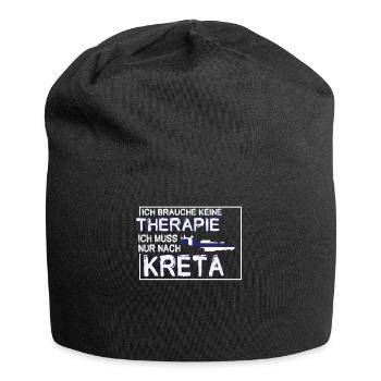 Ich Brauche Keine Therapie Ich Muss Nur Nach Kreta - Jersey-Beanie - Schwarz - Vorne
