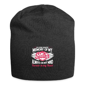 Soeur mémoire coeur ciel - Bonnet en jersey - charbon - Devant